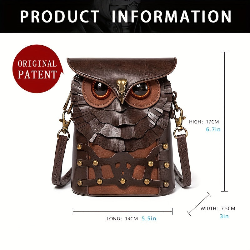 Steampunk Owl Mini Shoulder Bag – Stylish and Functional