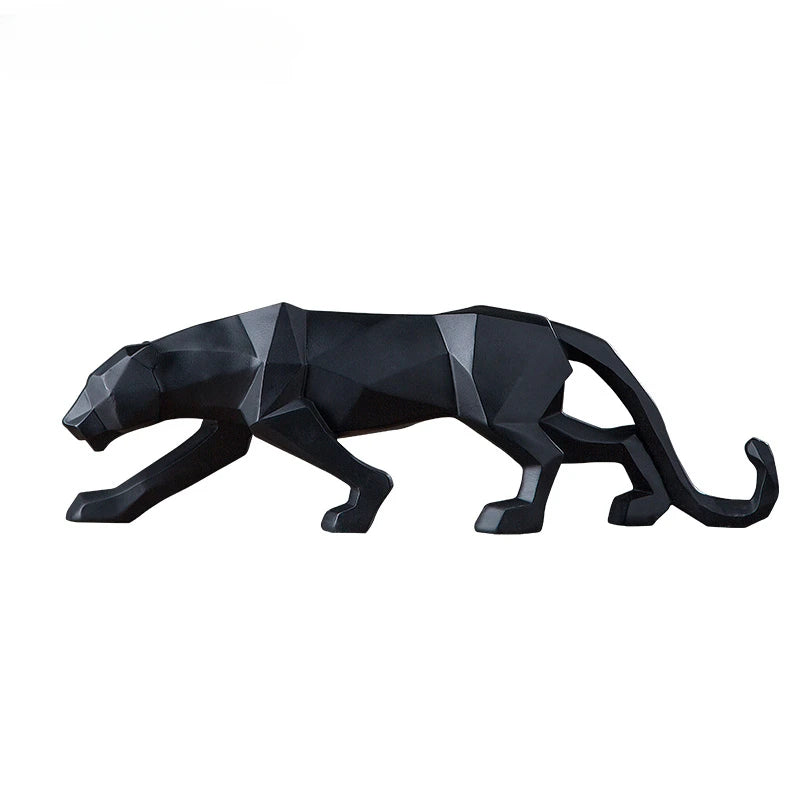 Black and White Panther Sculptures - Modern Art Duo for Your Interior