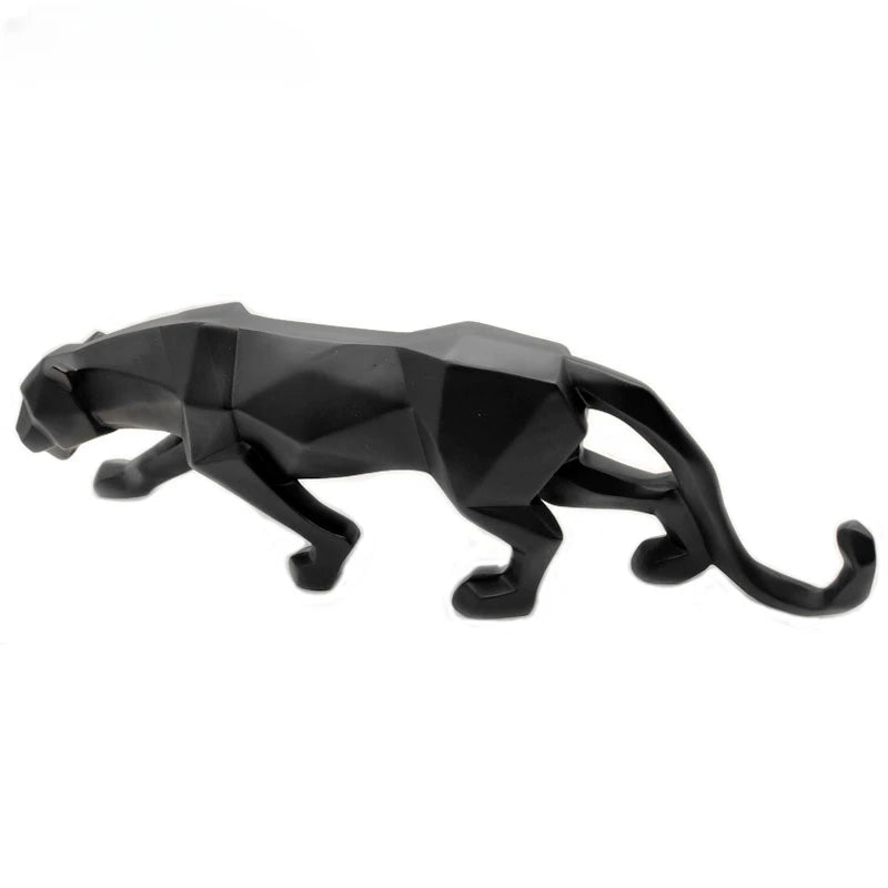 Black and White Panther Sculptures - Modern Art Duo for Your Interior