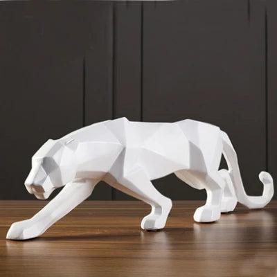 Black and White Panther Sculptures - Modern Art Duo for Your Interior