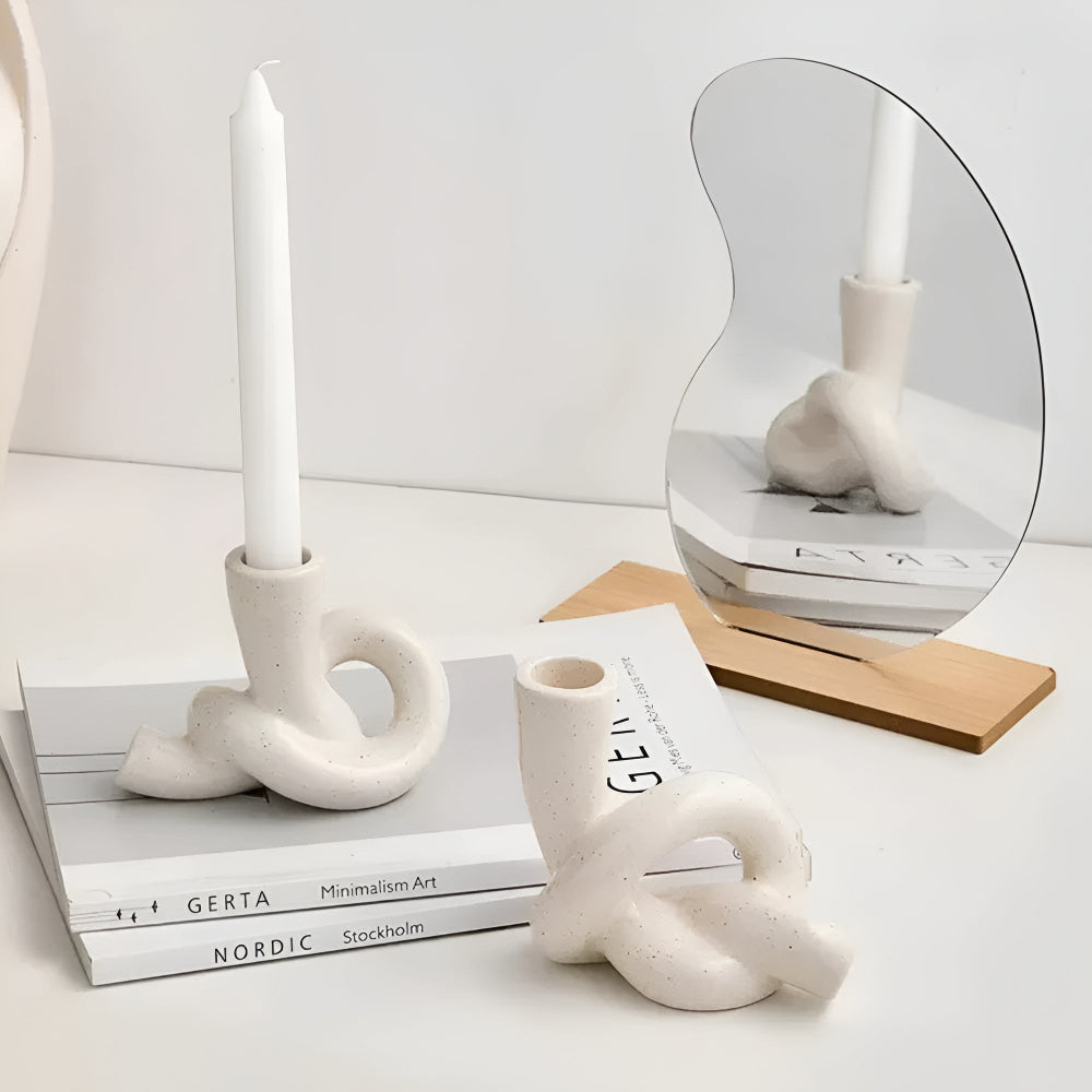 Minimalist Ceramic Knot Candle Holder – Stylish Home Decor