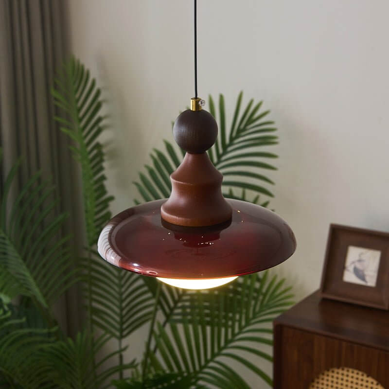 Pendant Light with Wooden Accents