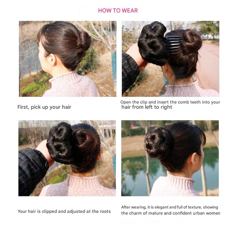 Flower-shaped Hair Clip with Hair Extension – Fiora