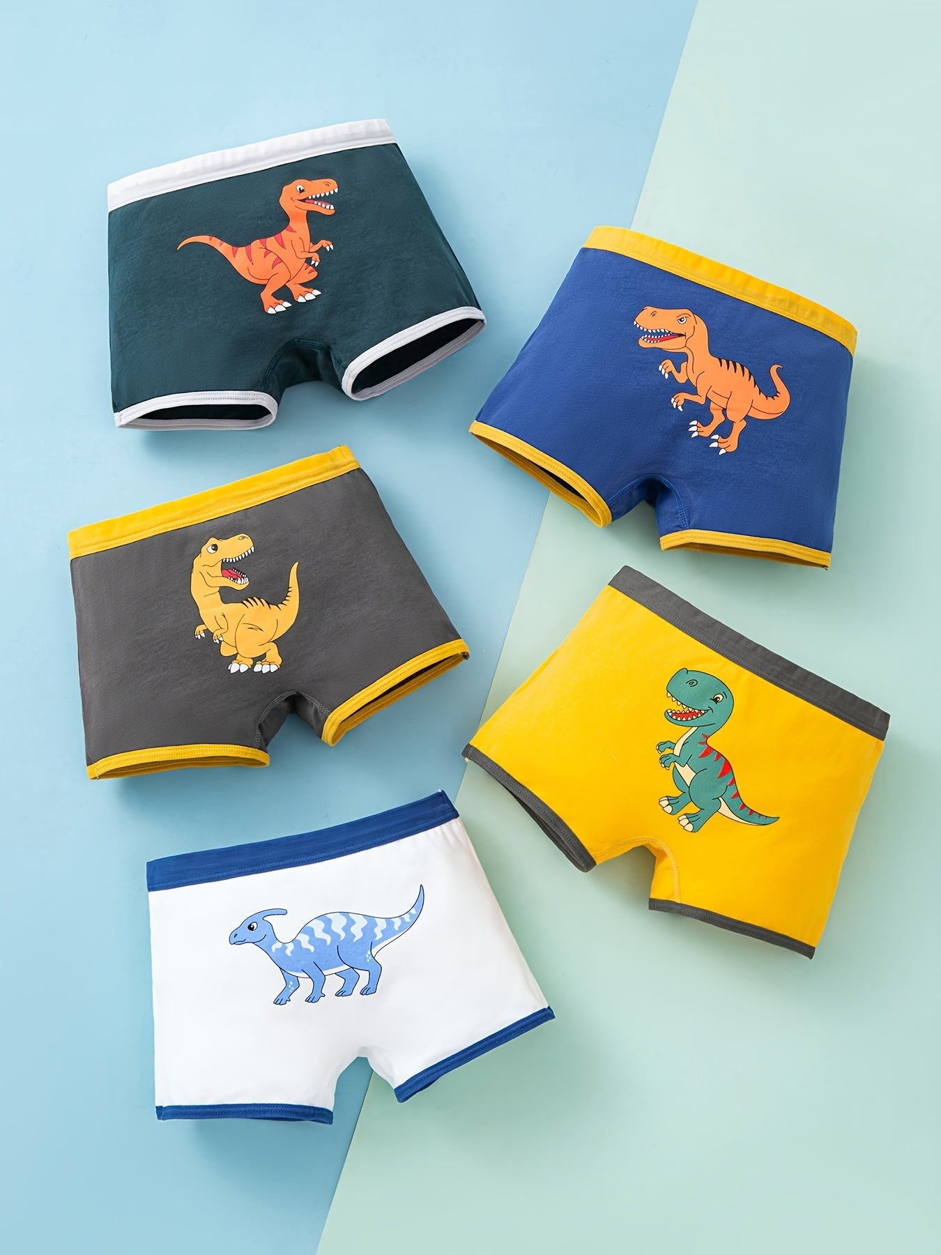 Dinosaur Underwear for Boys - 5-Piece Set of Comfortable Boxers
