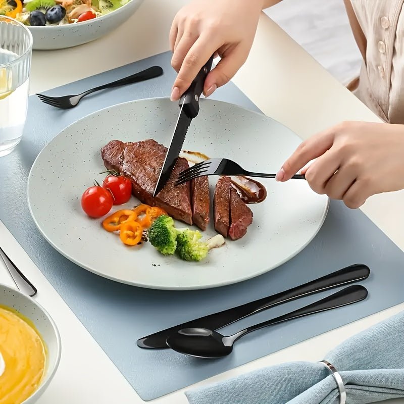 Black Stainless Steel Cutlery Set – Modern Design with High-Quality Finish