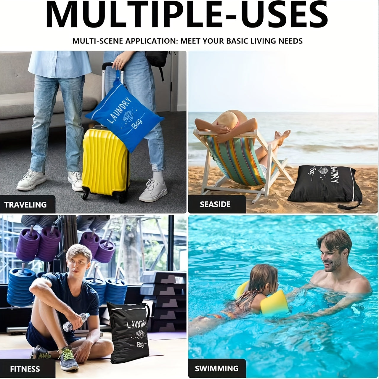 Large Travel Laundry Bag – Sturdy and Convenient