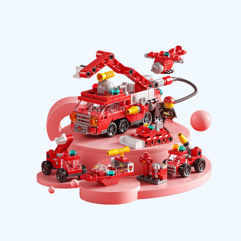 142-Piece Fire Brigade Construction Set - Educational Toy for Children