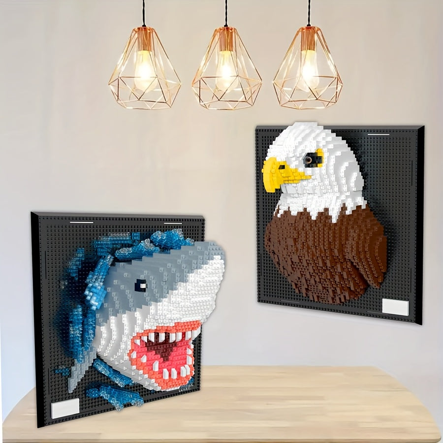 Creative 3D Wall Art Building Blocks – Shark and Eagle Collection