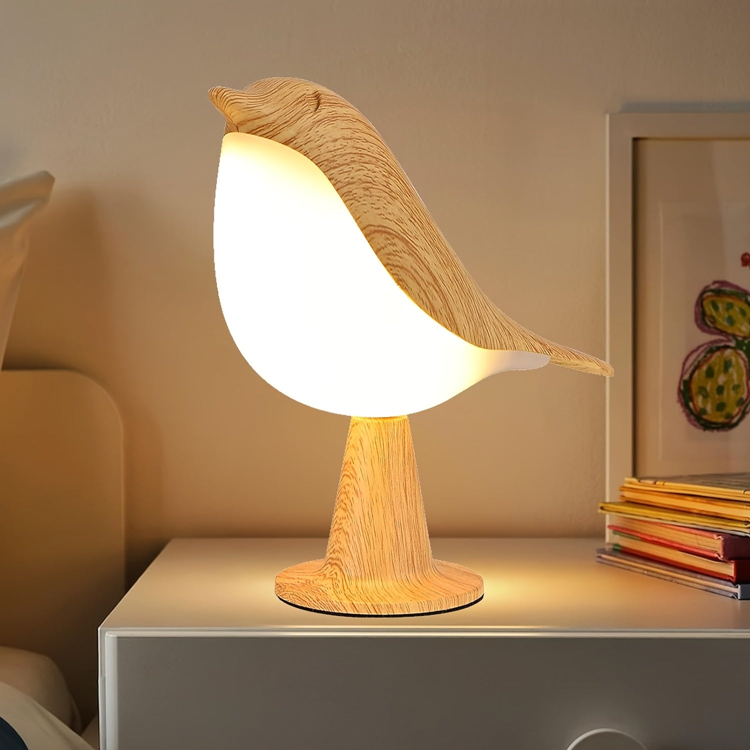 LED Bird Lamp with Aroma Diffuser – USB Rechargeable Night Lamp and Reading Light with 3 Colour Temperatures