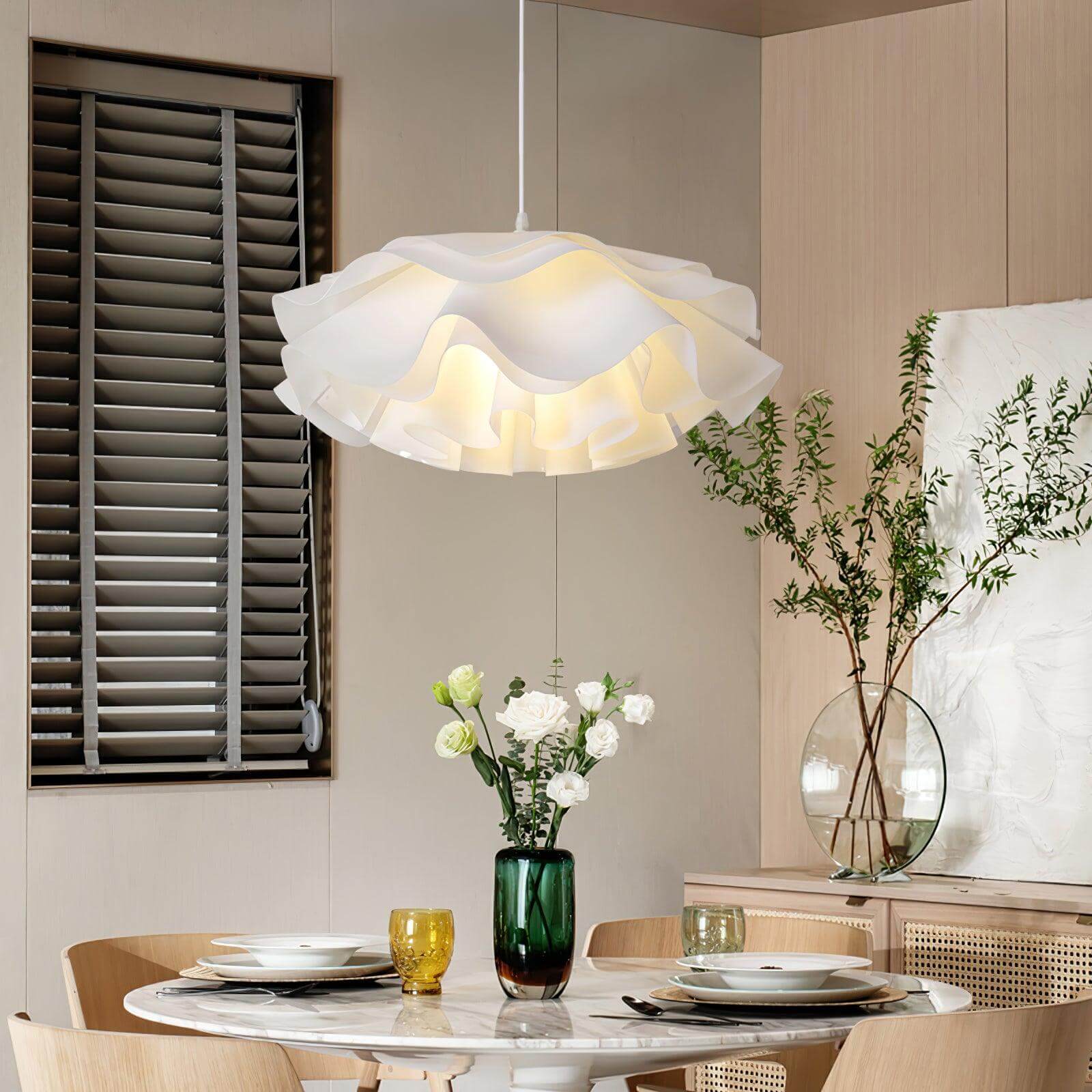 Flower-Shaped Pendant Light - White Pendant Light