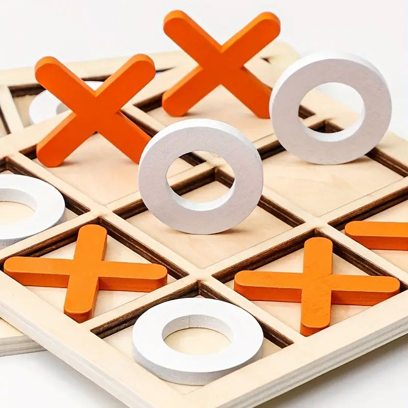 Wooden XOXO Board Game – Classic Noughts and Crosses Strategy Game