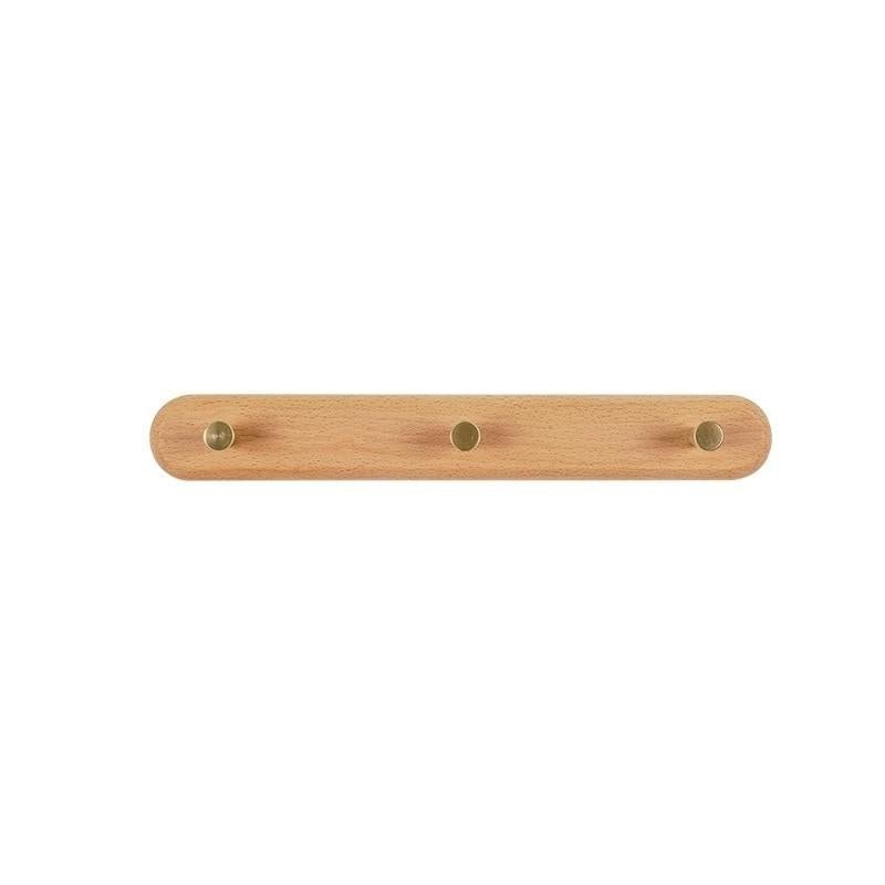 Wooden Wall Coat Rack with Brass Hooks - LignaHook