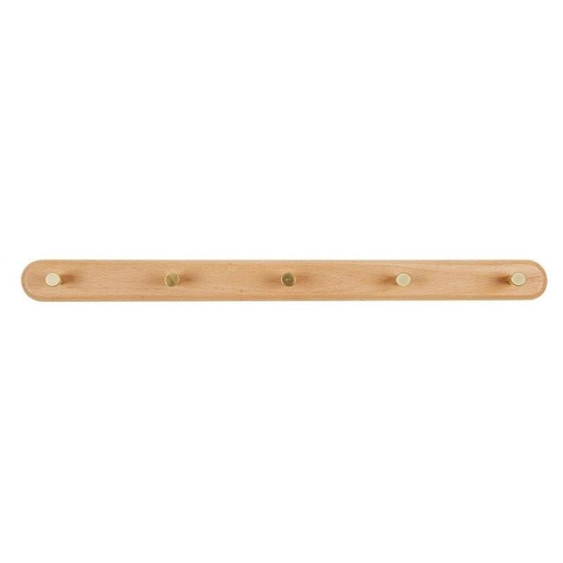 Wooden Wall Coat Rack with Brass Hooks - LignaHook