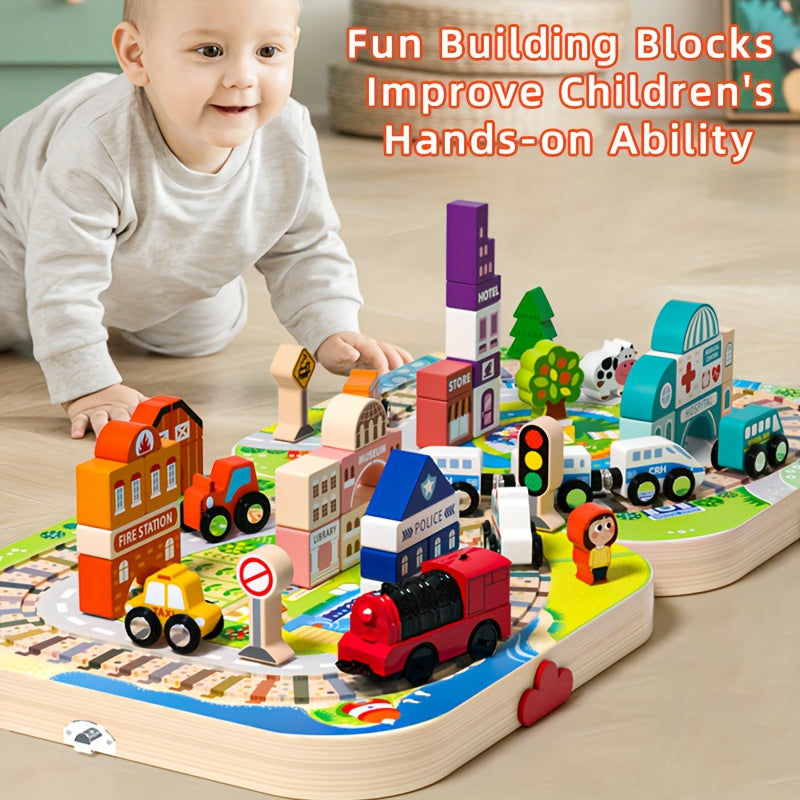 Wooden City Building Blocks Set - Fun Play Experience for Children
