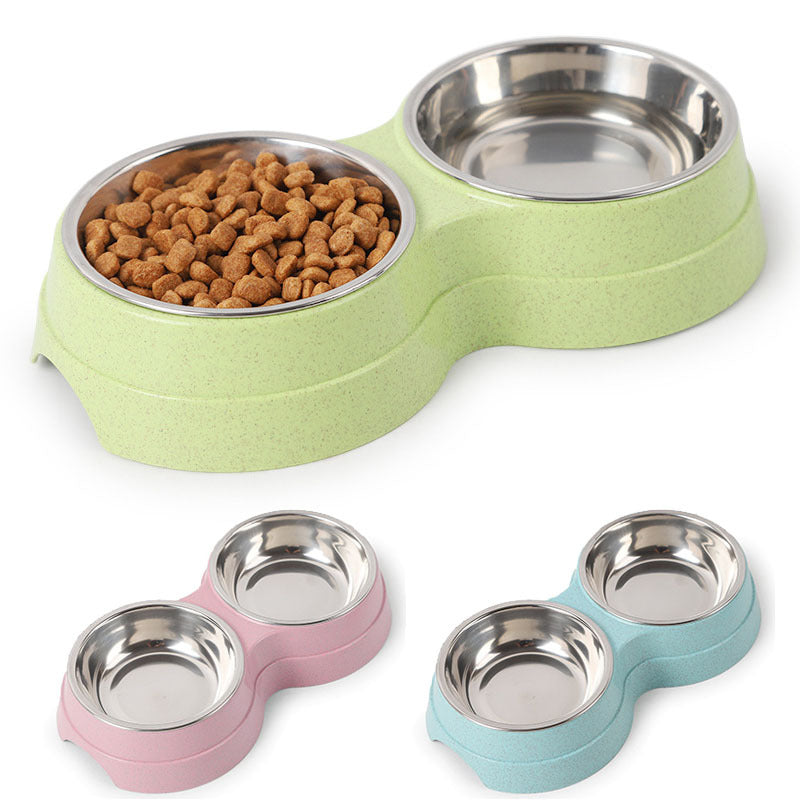Stainless Steel Double Pet Bowl – Perfect for Feeding and Drinking
