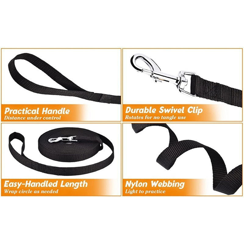 Long Nylon Dog Lead – Perfect for Training and Outdoor Activities