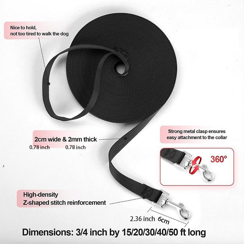 Long Nylon Dog Lead – Perfect for Training and Outdoor Activities