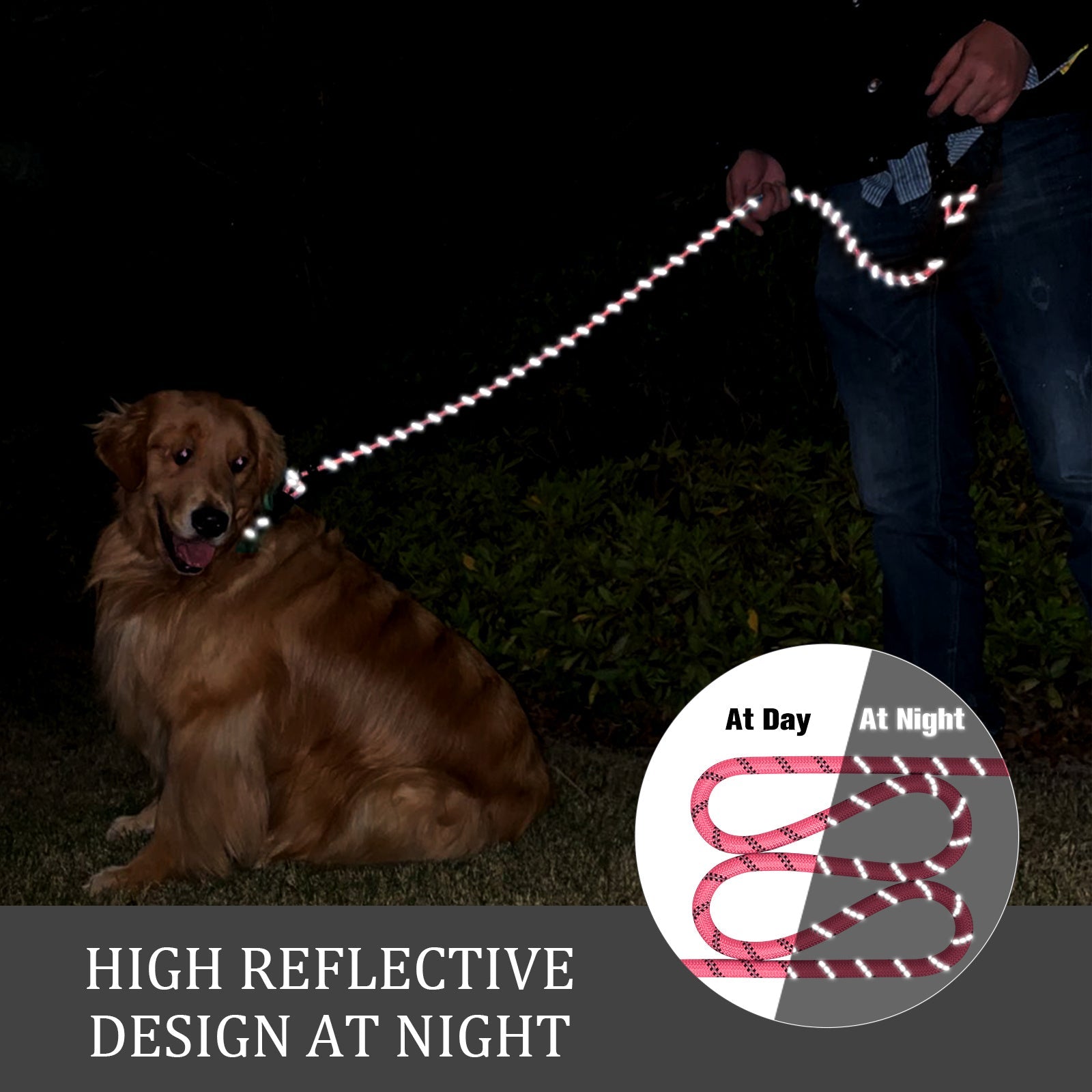 Reflective Dog Lead with Padded Handle – Adjustable and Durable for All Dogs