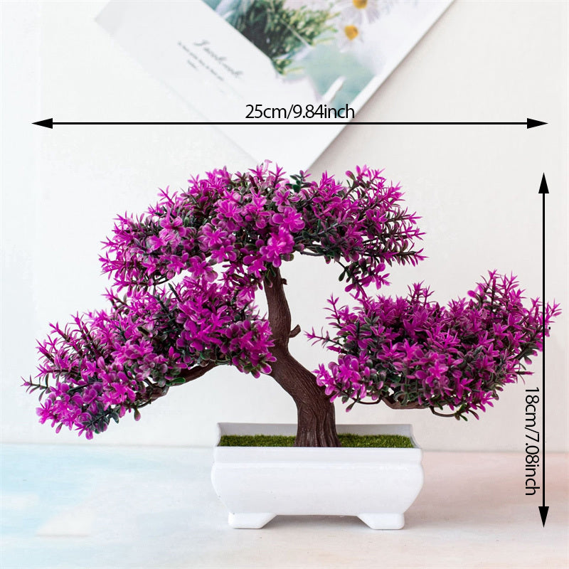 BlossomBonsai Artificial Tree – Realistic Mini Bonsai with Pink Blossom