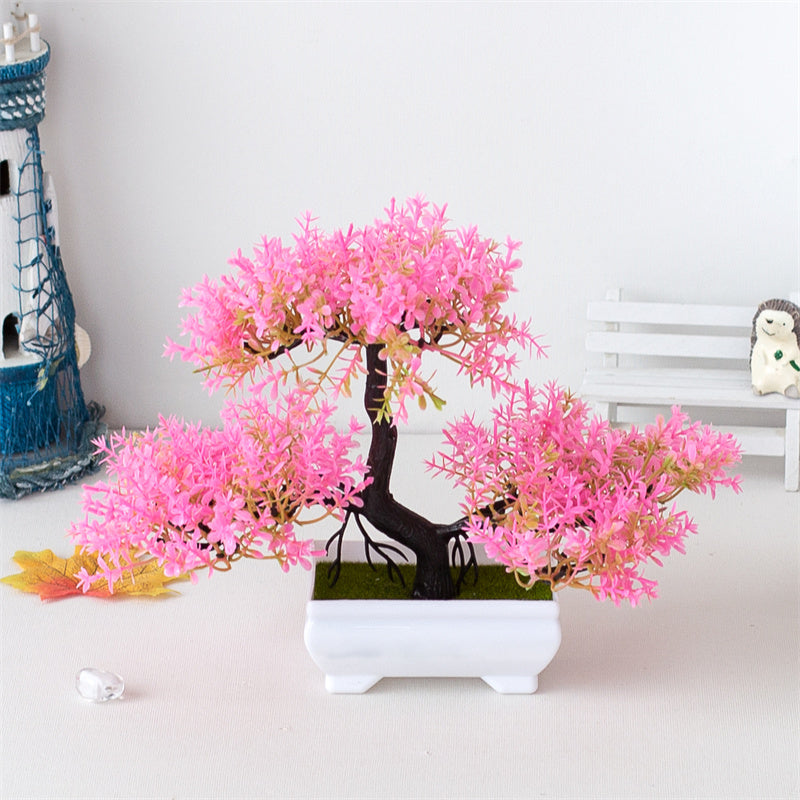 BlossomBonsai Artificial Tree – Realistic Mini Bonsai with Pink Blossom