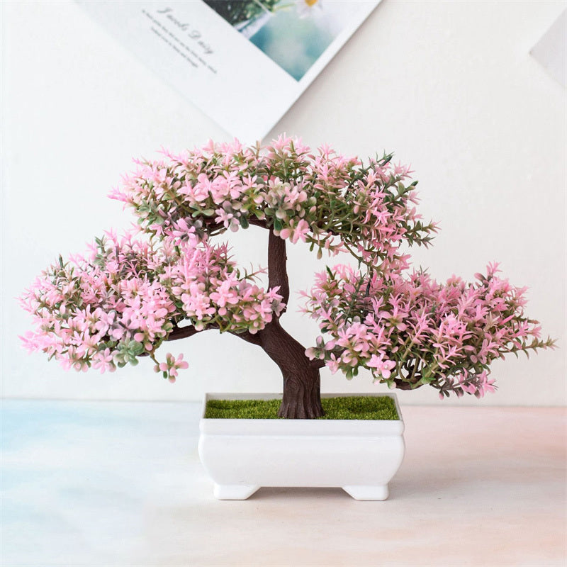 BlossomBonsai Artificial Tree – Realistic Mini Bonsai with Pink Blossom