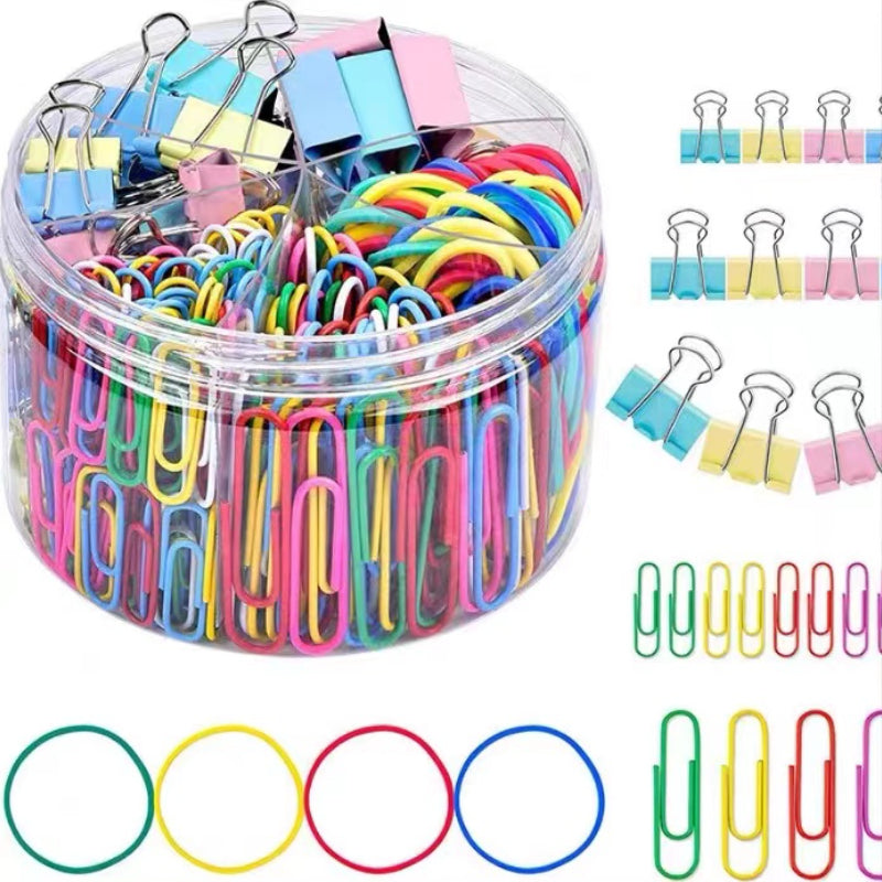 240-piece paperclip and binder set | Office accessories | Clips and elastic bands for school or office