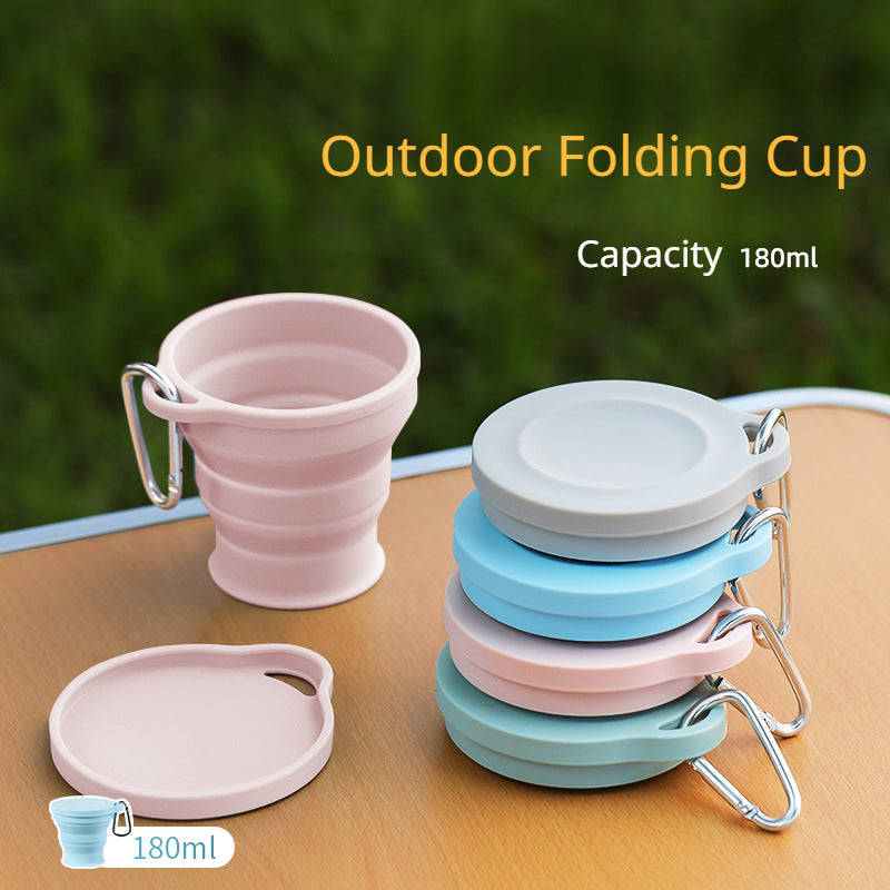 Collapsible Silicone Cup with Carabiner - Portable and Durable Cup for Outdoor and Camping