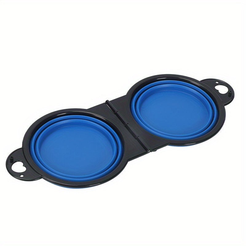 Foldable Double Dog Bowls – Convenient and Portable for Travel and Walking