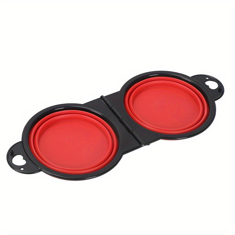 Foldable Double Dog Bowls – Convenient and Portable for Travel and Walking