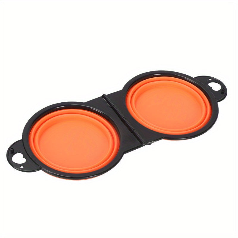 Foldable Double Dog Bowls – Convenient and Portable for Travel and Walking