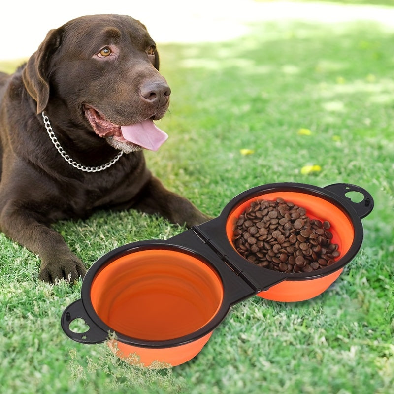 Foldable Double Dog Bowls – Convenient and Portable for Travel and Walking