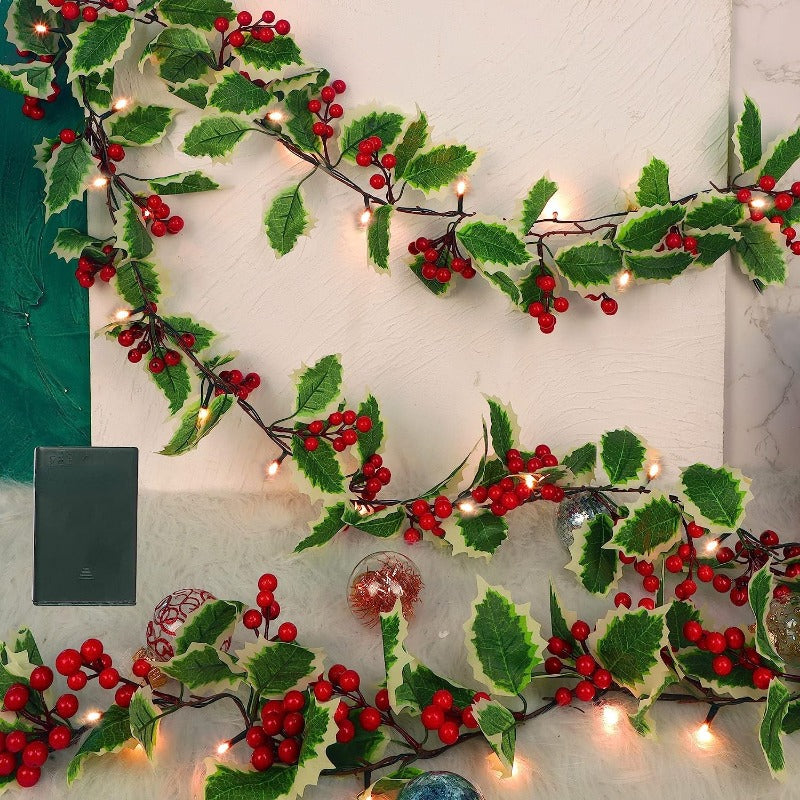 Holly Christmas Light Garland – For a Festive Atmosphere