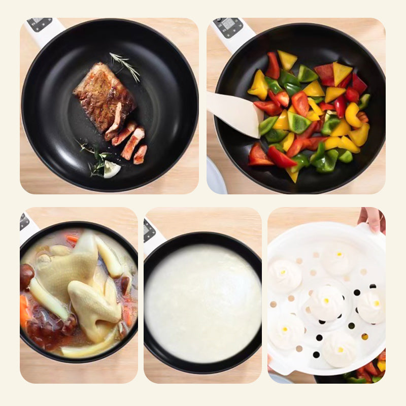 Multifunctional Electric Frying Pan with Steamer – CookEase