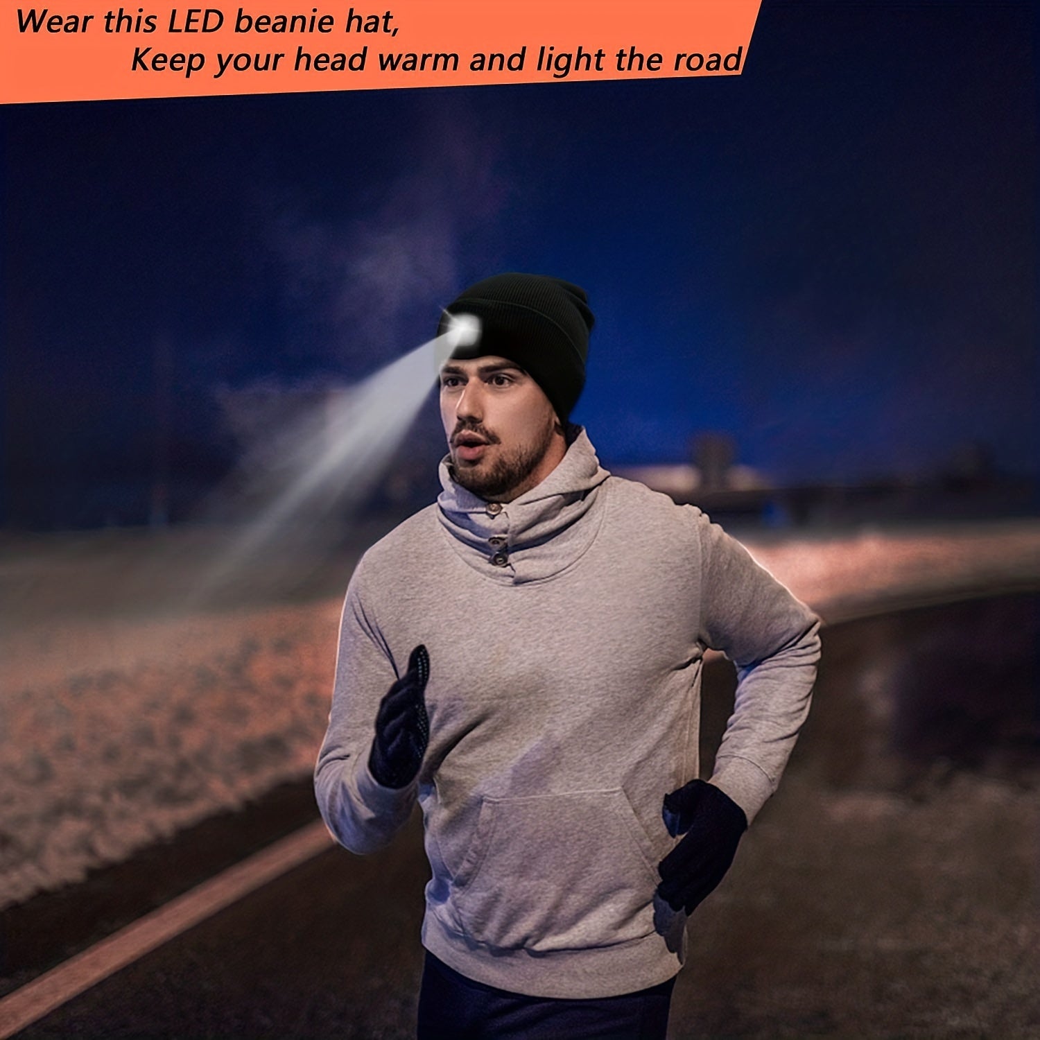 Unisex Beanie with LED Light – Convenient Lighting for Evening Walks