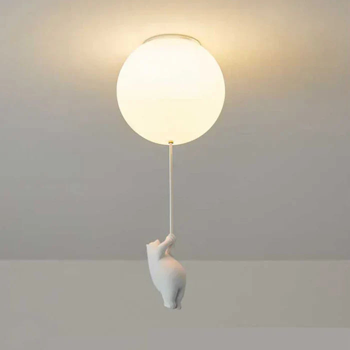 Children's Pendant Light | Bear and Balloon Design | CloudBear | Playful and Unique Design | LED Lighting | High-Quality Plastic and Metal | For Children's Bedrooms | 40 cm Diameter