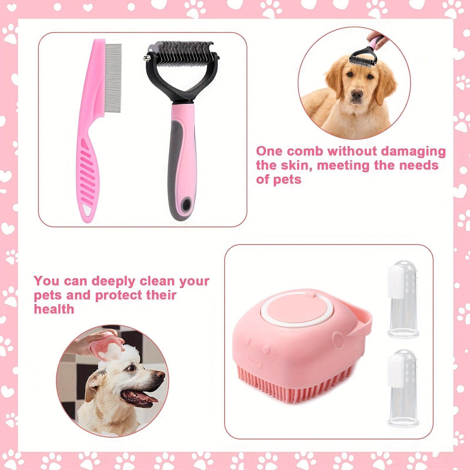 8-Piece Dog Grooming Set - For a Healthy and Shiny Coat for Your Pet