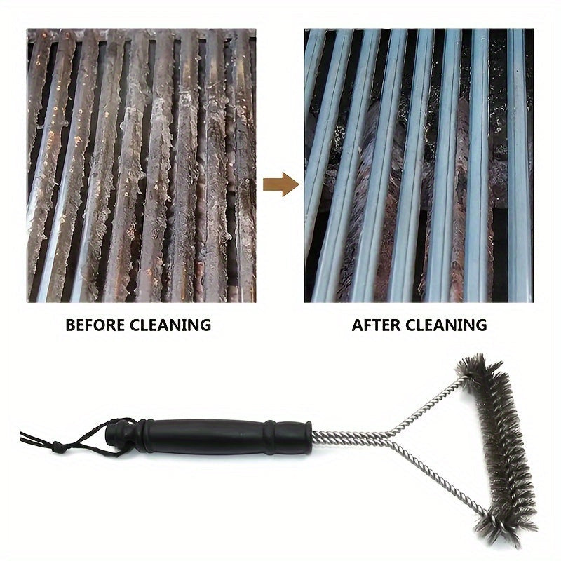 Y-Shaped BBQ Brush with Long Handle – Stainless Steel Cleaning Brush for Thorough Grill Cleaning