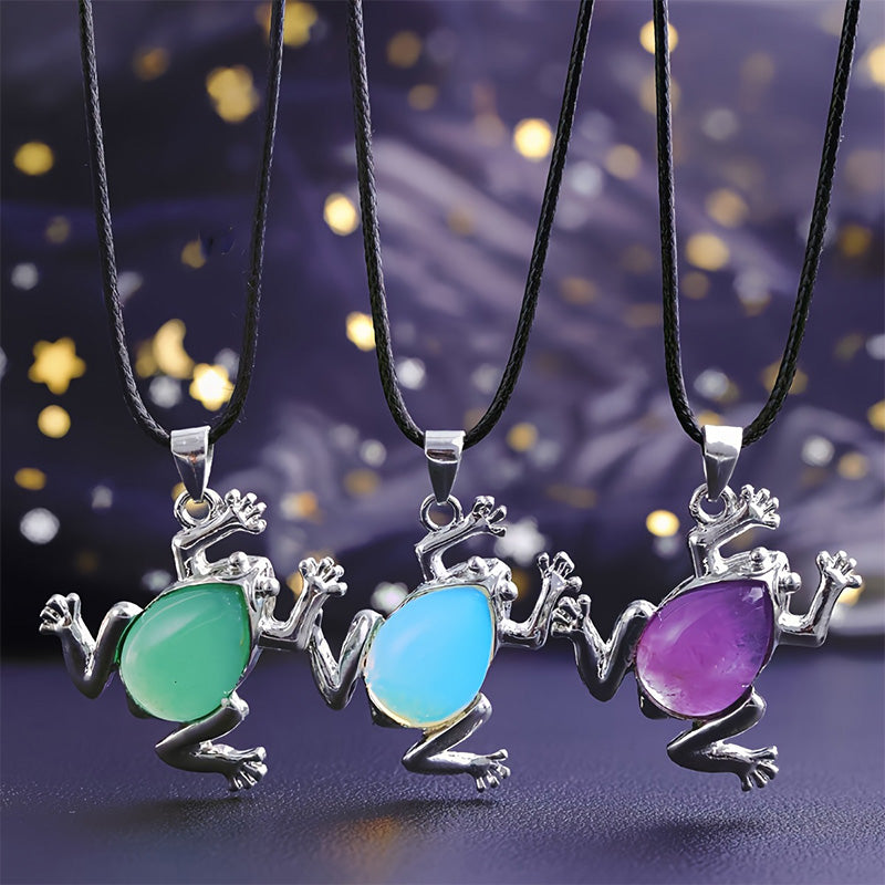 Natural Crystal Frog Meditation Necklace – Gaia