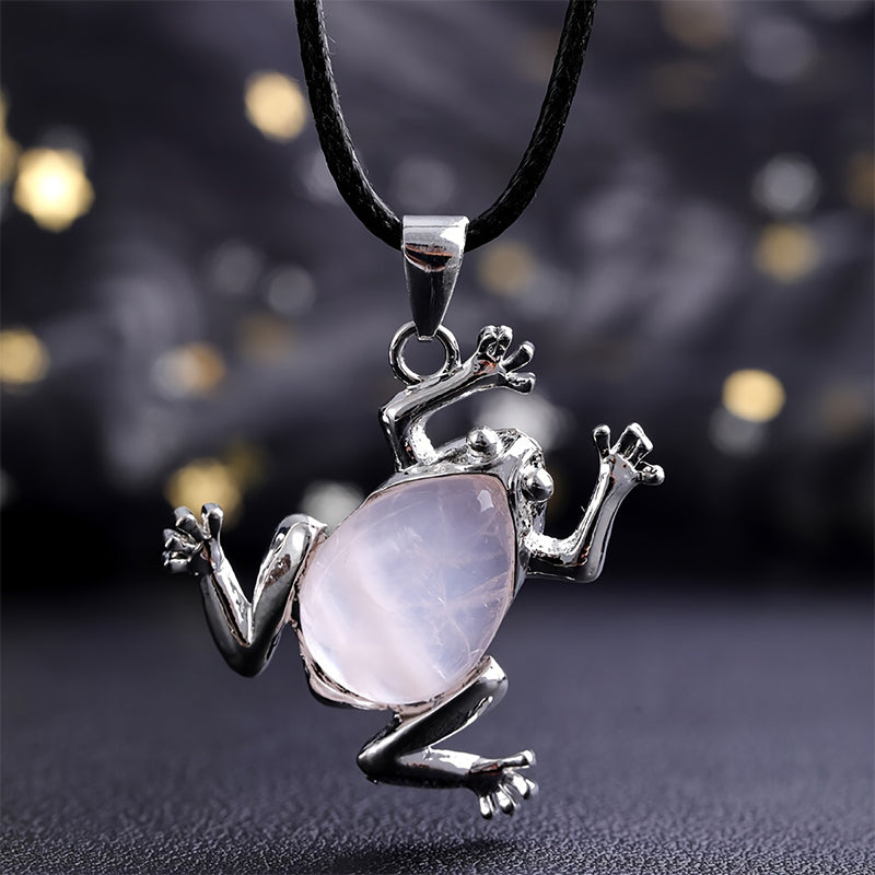 Natural Crystal Frog Meditation Necklace – Gaia