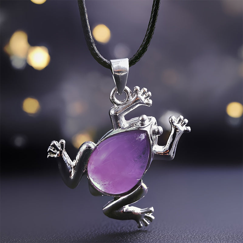 Natural Crystal Frog Meditation Necklace – Gaia