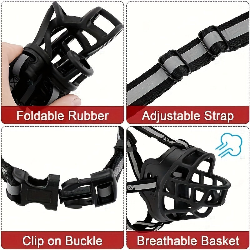 Adjustable Dog Muzzle – Breathable and Safe for Training and Walking