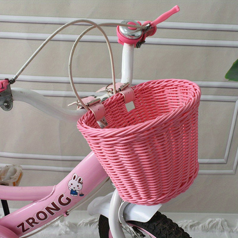 Handwoven Bicycle Basket for Children – Plastic Wicker Basket for the Bike