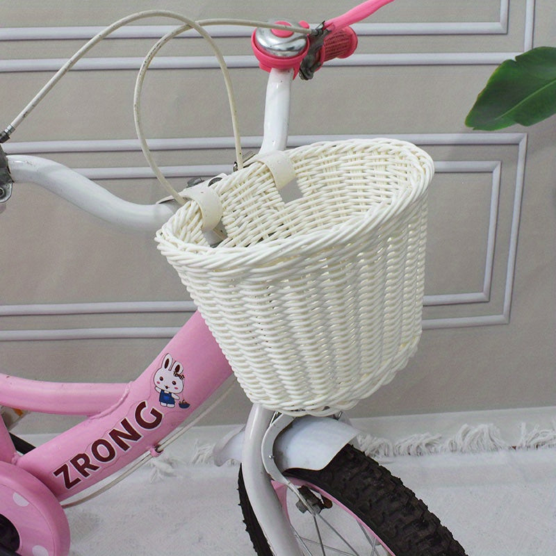 Handwoven Bicycle Basket for Children – Plastic Wicker Basket for the Bike