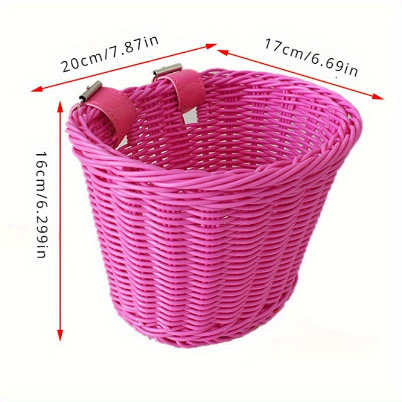 Handwoven Bicycle Basket for Children – Plastic Wicker Basket for the Bike