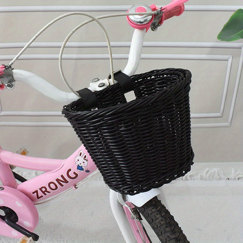 Handwoven Bicycle Basket for Children – Plastic Wicker Basket for the Bike