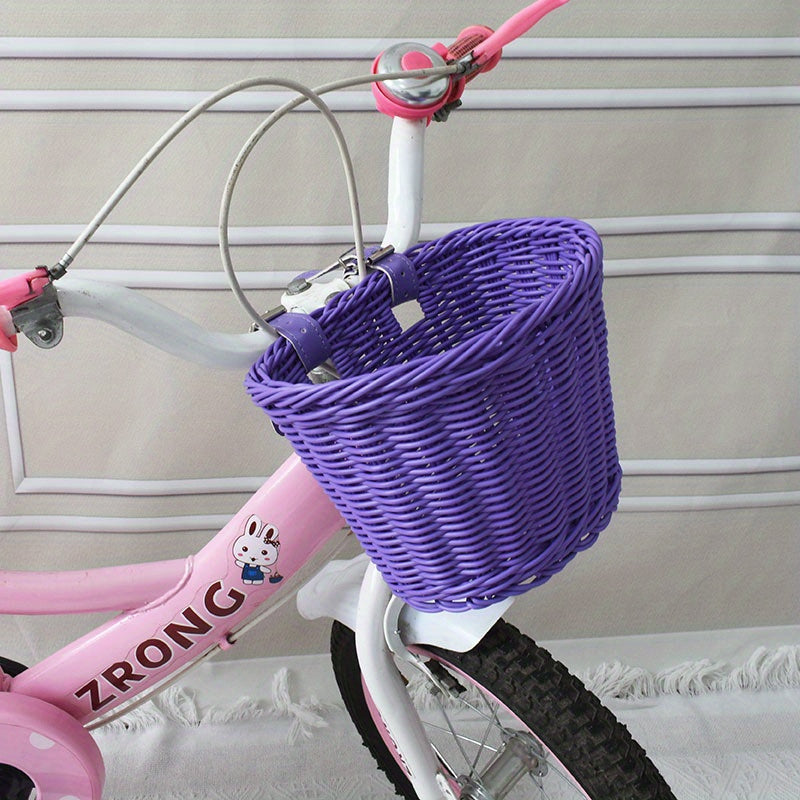 Handwoven Bicycle Basket for Children – Plastic Wicker Basket for the Bike