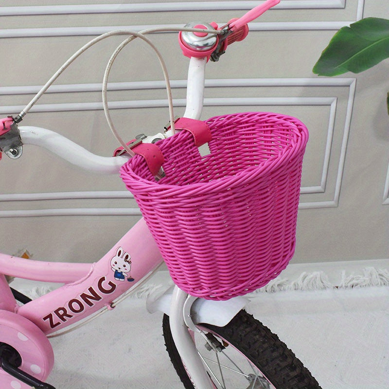Handwoven Bicycle Basket for Children – Plastic Wicker Basket for the Bike