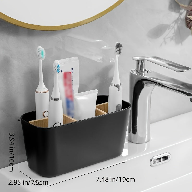 Modern Toothbrush Holder with 5 Compartments – Stylish and Organised for Bathroom Use