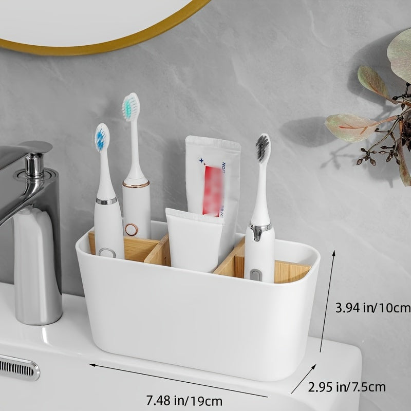 Modern Toothbrush Holder with 5 Compartments – Stylish and Organised for Bathroom Use