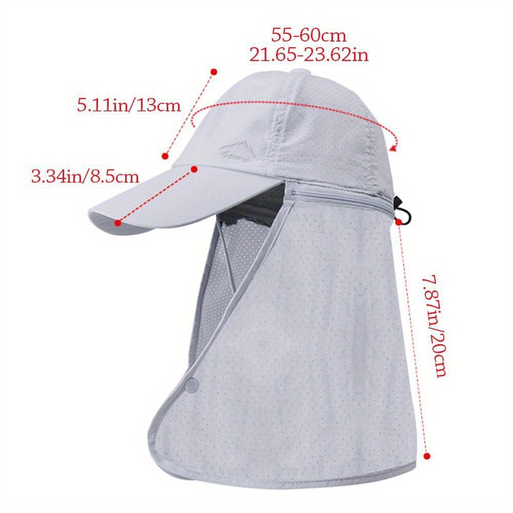 UV-Protective Trucker Hat with Neck Flap - Breathable and Comfortable for Summer Activities